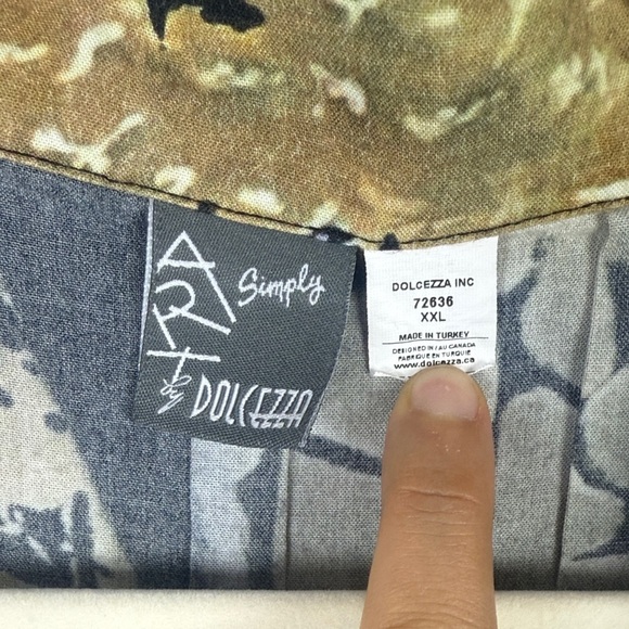 Simply Arts by Dolcezza Graphic Artistic Long Sleeve Tunic Blouse Size XXL - Picture 3 of 14